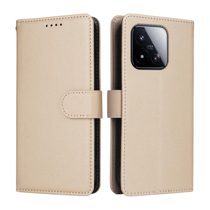Funda de cuero para teléfono con forma de cartera de 3 tarjetas con bloqueo RFID y textura de lichi, For Xiaomi 17 Max 5G, For Xiaomi 17T Pro 5G, For Xiaomi 17T 5G, For Xiaomi 17 Ultra, For Xiaomi Poco M7 4G 169mm, For Xiaomi Poco M7 4G 171mm          ...