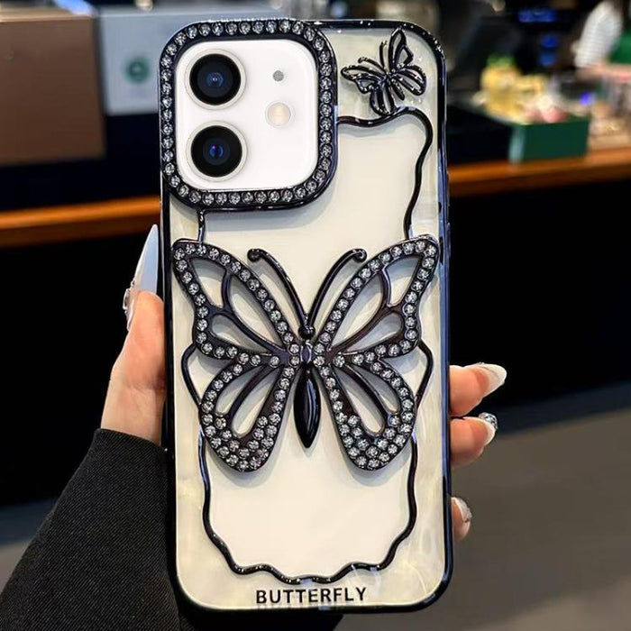 Funda para teléfono de TPU con diseño de mariposa hueca galvanizada, For iPhone 11 Pro Max, For iPhone 11