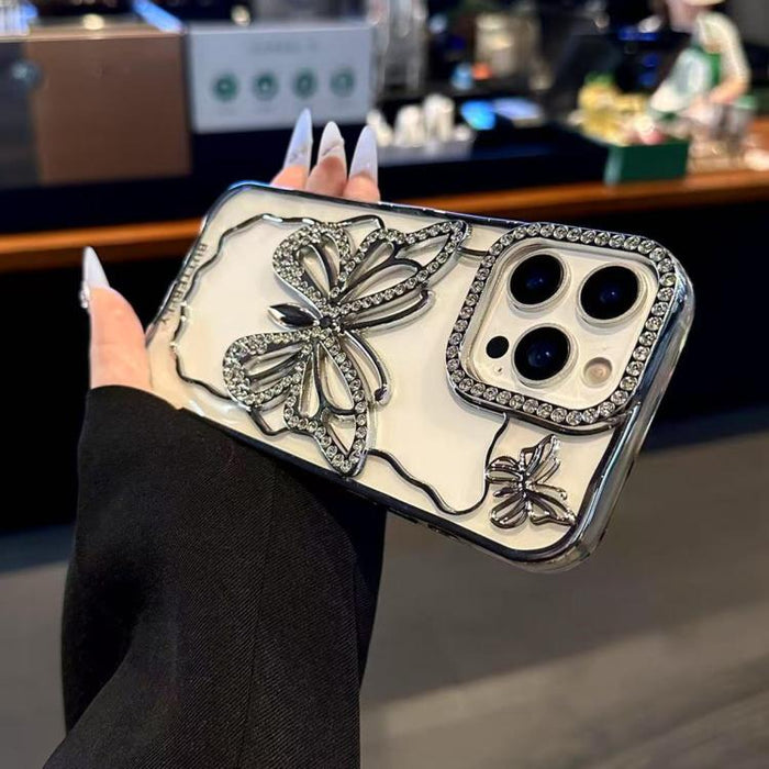 Funda para teléfono de TPU con diseño de mariposa hueca galvanizada, For iPhone 11 Pro Max, For iPhone 11