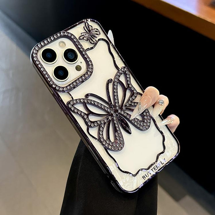 Funda para teléfono de TPU con diseño de mariposa hueca galvanizada, For iPhone 11 Pro Max, For iPhone 11