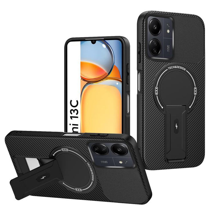 Funda para teléfono MagSafe con textura de fibra de carbono y soporte, For Redmi K90 Pro Max / Poco F8 Ultra, For Redmi 15C 5G / 4G EU 173mm, For Redmi 15 5G Global / 15 4G SEA 169mm, For Redmi 15 5G / 4G EU 171mm, For Redmi 15C 5G / 4G Global 171mm   ...