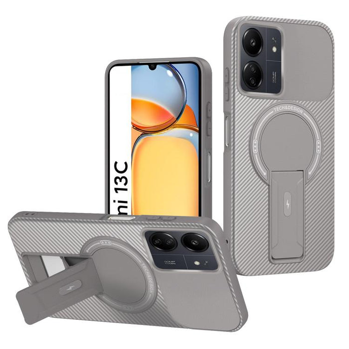 Funda para teléfono MagSafe con textura de fibra de carbono y soporte, For Redmi K90 Pro Max / Poco F8 Ultra, For Redmi 15C 5G / 4G EU 173mm, For Redmi 15 5G Global / 15 4G SEA 169mm, For Redmi 15 5G / 4G EU 171mm, For Redmi 15C 5G / 4G Global 171mm   ...