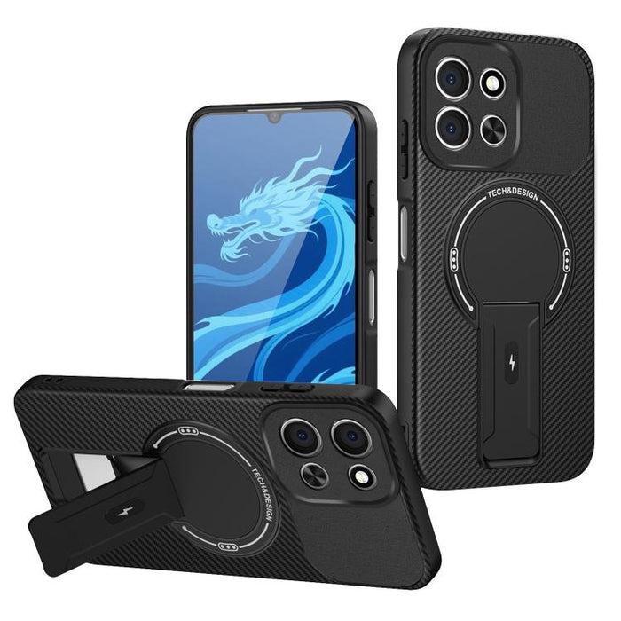 Funda para teléfono MagSafe con textura de fibra de carbono y soporte, For Redmi K90 Pro Max / Poco F8 Ultra, For Redmi 15C 5G / 4G EU 173mm, For Redmi 15 5G Global / 15 4G SEA 169mm, For Redmi 15 5G / 4G EU 171mm, For Redmi 15C 5G / 4G Global 171mm   ...