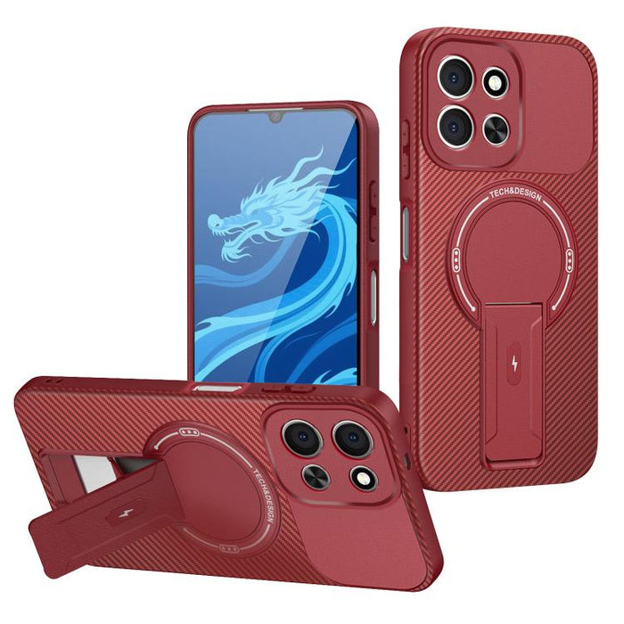 Funda para teléfono MagSafe con textura de fibra de carbono y soporte, For Redmi K90 Pro Max / Poco F8 Ultra, For Redmi 15C 5G / 4G EU 173mm, For Redmi 15 5G Global / 15 4G SEA 169mm, For Redmi 15 5G / 4G EU 171mm, For Redmi 15C 5G / 4G Global 171mm   ...