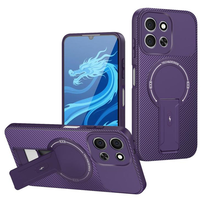 Funda para teléfono MagSafe con textura de fibra de carbono y soporte, For Redmi K90 Pro Max / Poco F8 Ultra, For Redmi 15C 5G / 4G EU 173mm, For Redmi 15 5G Global / 15 4G SEA 169mm, For Redmi 15 5G / 4G EU 171mm, For Redmi 15C 5G / 4G Global 171mm   ...
