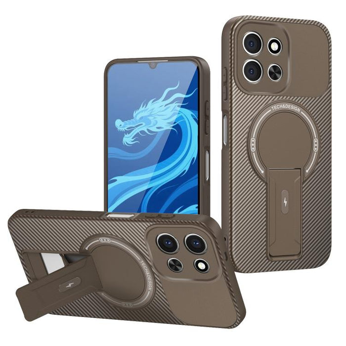 Funda para teléfono MagSafe con textura de fibra de carbono y soporte, For Redmi K90 Pro Max / Poco F8 Ultra, For Redmi 15C 5G / 4G EU 173mm, For Redmi 15 5G Global / 15 4G SEA 169mm, For Redmi 15 5G / 4G EU 171mm, For Redmi 15C 5G / 4G Global 171mm   ...