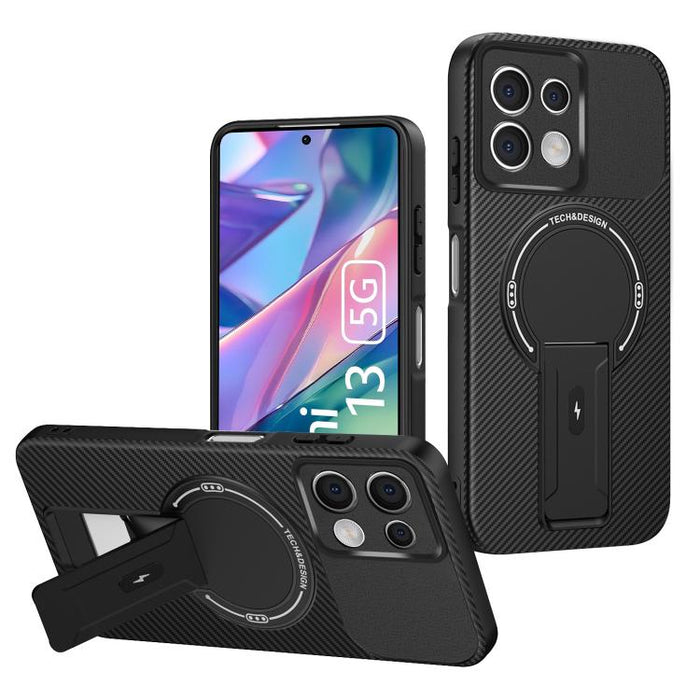 Funda para teléfono MagSafe con textura de fibra de carbono y soporte, For Redmi K90 Pro Max / Poco F8 Ultra, For Redmi 15C 5G / 4G EU 173mm, For Redmi 15 5G Global / 15 4G SEA 169mm, For Redmi 15 5G / 4G EU 171mm, For Redmi 15C 5G / 4G Global 171mm   ...