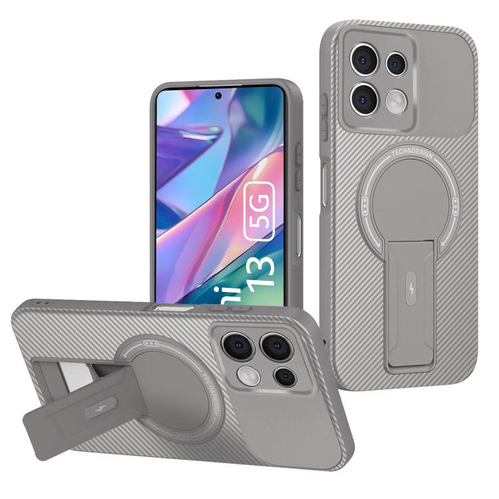 Funda para teléfono MagSafe con textura de fibra de carbono y soporte, For Redmi K90 Pro Max / Poco F8 Ultra, For Redmi 15C 5G / 4G EU 173mm, For Redmi 15 5G Global / 15 4G SEA 169mm, For Redmi 15 5G / 4G EU 171mm, For Redmi 15C 5G / 4G Global 171mm   ...