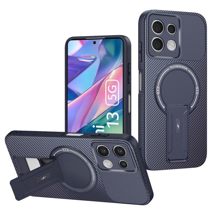 Funda para teléfono MagSafe con textura de fibra de carbono y soporte, For Redmi K90 Pro Max / Poco F8 Ultra, For Redmi 15C 5G / 4G EU 173mm, For Redmi 15 5G Global / 15 4G SEA 169mm, For Redmi 15 5G / 4G EU 171mm, For Redmi 15C 5G / 4G Global 171mm   ...