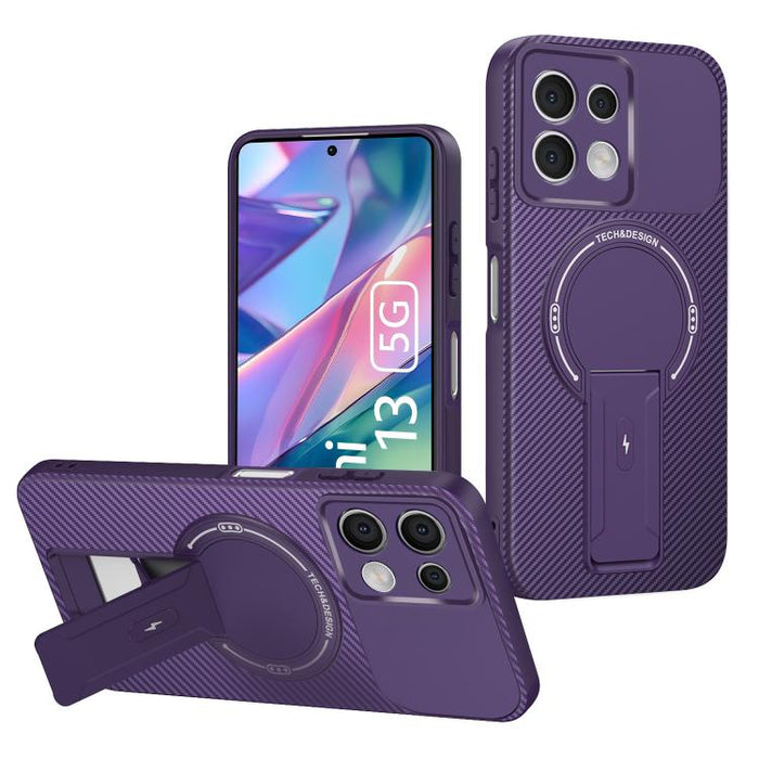 Funda para teléfono MagSafe con textura de fibra de carbono y soporte, For Redmi K90 Pro Max / Poco F8 Ultra, For Redmi 15C 5G / 4G EU 173mm, For Redmi 15 5G Global / 15 4G SEA 169mm, For Redmi 15 5G / 4G EU 171mm, For Redmi 15C 5G / 4G Global 171mm   ...
