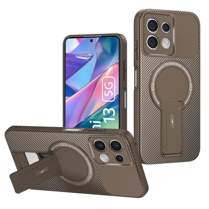 Funda para teléfono MagSafe con textura de fibra de carbono y soporte, For Redmi K90 Pro Max / Poco F8 Ultra, For Redmi 15C 5G / 4G EU 173mm, For Redmi 15 5G Global / 15 4G SEA 169mm, For Redmi 15 5G / 4G EU 171mm, For Redmi 15C 5G / 4G Global 171mm   ...