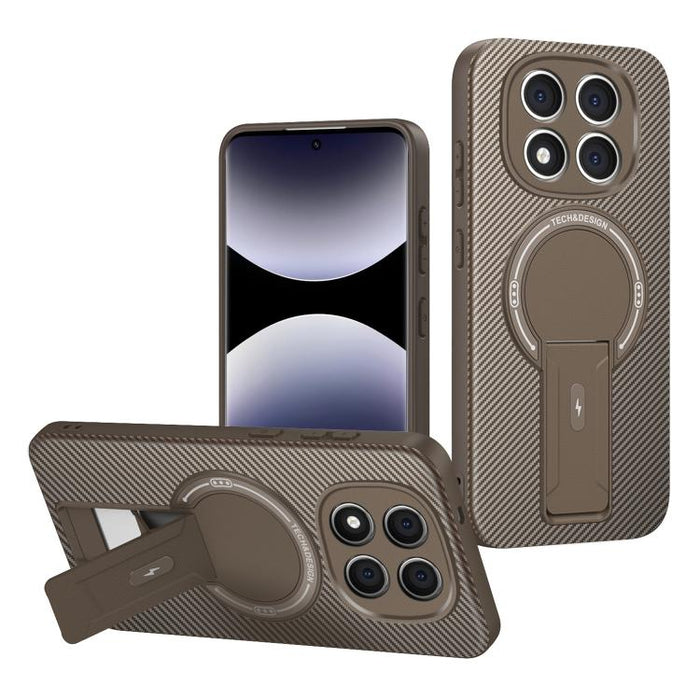 Funda para teléfono MagSafe con textura de fibra de carbono y soporte, For Redmi K90 Pro Max / Poco F8 Ultra, For Redmi 15C 5G / 4G EU 173mm, For Redmi 15 5G Global / 15 4G SEA 169mm, For Redmi 15 5G / 4G EU 171mm, For Redmi 15C 5G / 4G Global 171mm   ...