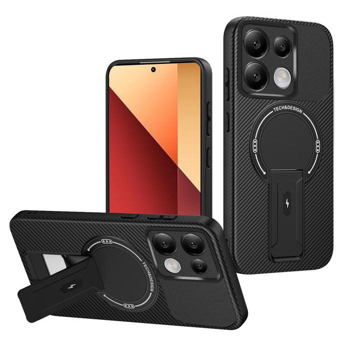 Funda para teléfono MagSafe con textura de fibra de carbono y soporte, For Redmi K90 Pro Max / Poco F8 Ultra, For Redmi 15C 5G / 4G EU 173mm, For Redmi 15 5G Global / 15 4G SEA 169mm, For Redmi 15 5G / 4G EU 171mm, For Redmi 15C 5G / 4G Global 171mm   ...