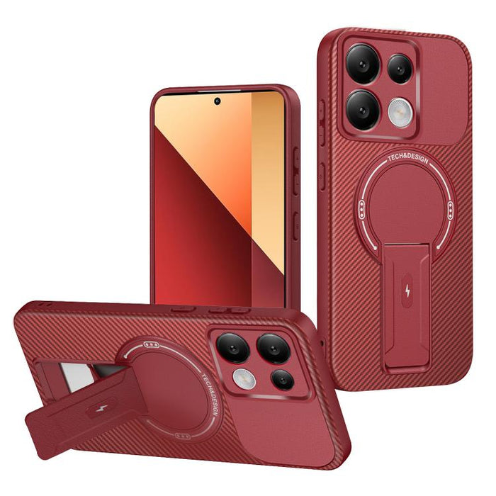 Funda para teléfono MagSafe con textura de fibra de carbono y soporte, For Redmi K90 Pro Max / Poco F8 Ultra, For Redmi 15C 5G / 4G EU 173mm, For Redmi 15 5G Global / 15 4G SEA 169mm, For Redmi 15 5G / 4G EU 171mm, For Redmi 15C 5G / 4G Global 171mm   ...