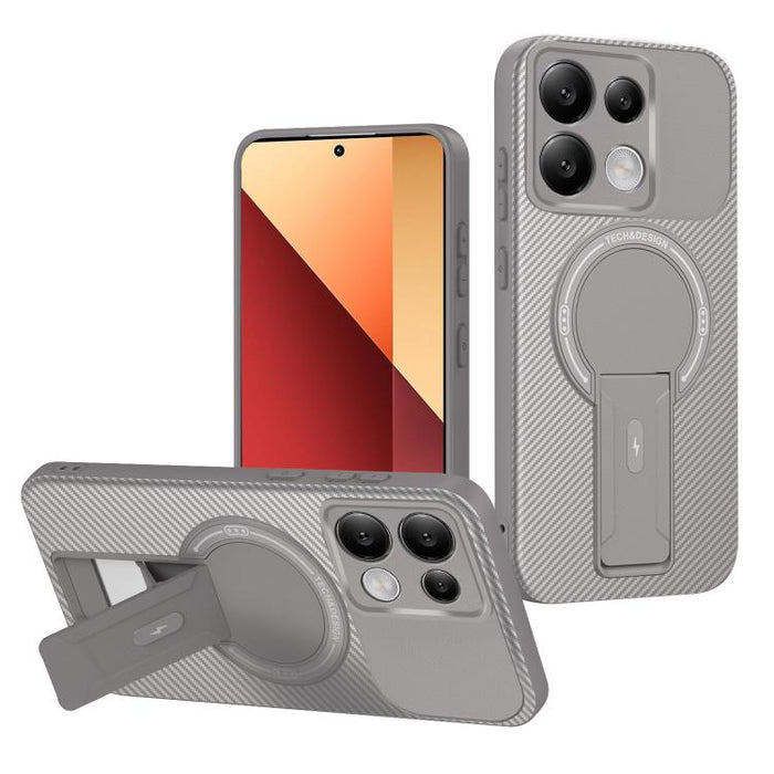 Funda para teléfono MagSafe con textura de fibra de carbono y soporte, For Redmi K90 Pro Max / Poco F8 Ultra, For Redmi 15C 5G / 4G EU 173mm, For Redmi 15 5G Global / 15 4G SEA 169mm, For Redmi 15 5G / 4G EU 171mm, For Redmi 15C 5G / 4G Global 171mm   ...