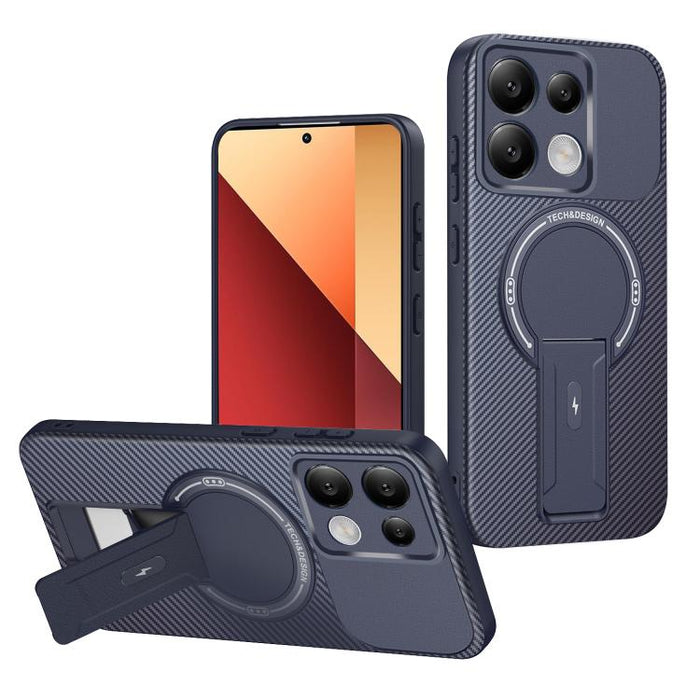 Funda para teléfono MagSafe con textura de fibra de carbono y soporte, For Redmi K90 Pro Max / Poco F8 Ultra, For Redmi 15C 5G / 4G EU 173mm, For Redmi 15 5G Global / 15 4G SEA 169mm, For Redmi 15 5G / 4G EU 171mm, For Redmi 15C 5G / 4G Global 171mm   ...