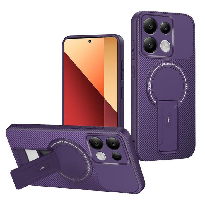 Funda para teléfono MagSafe con textura de fibra de carbono y soporte, For Redmi K90 Pro Max / Poco F8 Ultra, For Redmi 15C 5G / 4G EU 173mm, For Redmi 15 5G Global / 15 4G SEA 169mm, For Redmi 15 5G / 4G EU 171mm, For Redmi 15C 5G / 4G Global 171mm   ...
