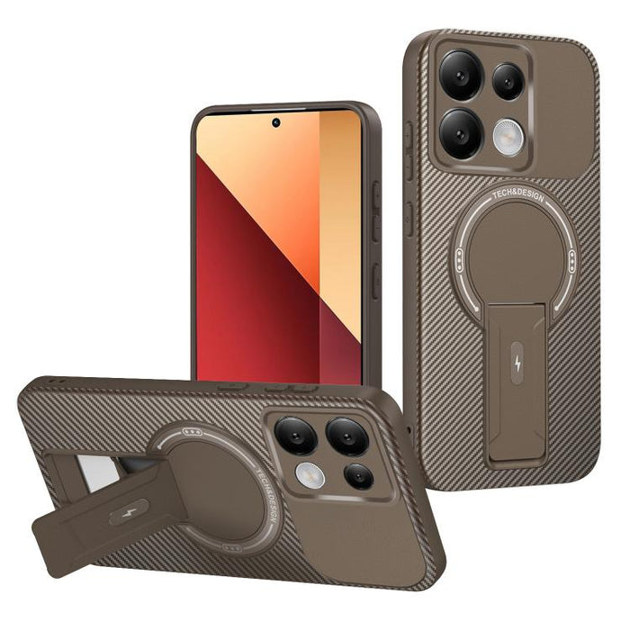 Funda para teléfono MagSafe con textura de fibra de carbono y soporte, For Redmi K90 Pro Max / Poco F8 Ultra, For Redmi 15C 5G / 4G EU 173mm, For Redmi 15 5G Global / 15 4G SEA 169mm, For Redmi 15 5G / 4G EU 171mm, For Redmi 15C 5G / 4G Global 171mm   ...