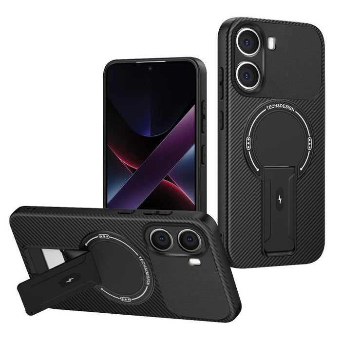 Funda para teléfono MagSafe con textura de fibra de carbono y soporte, For Redmi K90 Pro Max / Poco F8 Ultra, For Redmi 15C 5G / 4G EU 173mm, For Redmi 15 5G Global / 15 4G SEA 169mm, For Redmi 15 5G / 4G EU 171mm, For Redmi 15C 5G / 4G Global 171mm   ...