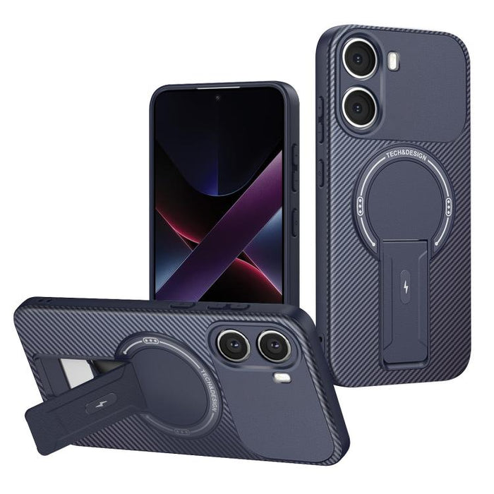 Funda para teléfono MagSafe con textura de fibra de carbono y soporte, For Redmi K90 Pro Max / Poco F8 Ultra, For Redmi 15C 5G / 4G EU 173mm, For Redmi 15 5G Global / 15 4G SEA 169mm, For Redmi 15 5G / 4G EU 171mm, For Redmi 15C 5G / 4G Global 171mm   ...