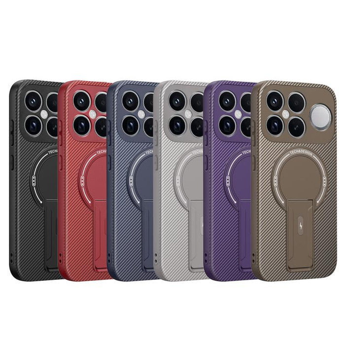 Funda para teléfono MagSafe con textura de fibra de carbono y soporte, For Redmi K90 Pro Max / Poco F8 Ultra, For Redmi 15C 5G / 4G EU 173mm, For Redmi 15 5G Global / 15 4G SEA 169mm, For Redmi 15 5G / 4G EU 171mm, For Redmi 15C 5G / 4G Global 171mm   ...