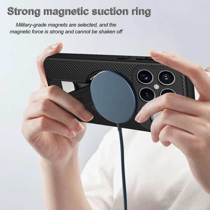 Funda para teléfono MagSafe con textura de fibra de carbono y soporte, For Redmi K90 Pro Max / Poco F8 Ultra, For Redmi 15C 5G / 4G EU 173mm, For Redmi 15 5G Global / 15 4G SEA 169mm, For Redmi 15 5G / 4G EU 171mm, For Redmi 15C 5G / 4G Global 171mm   ...