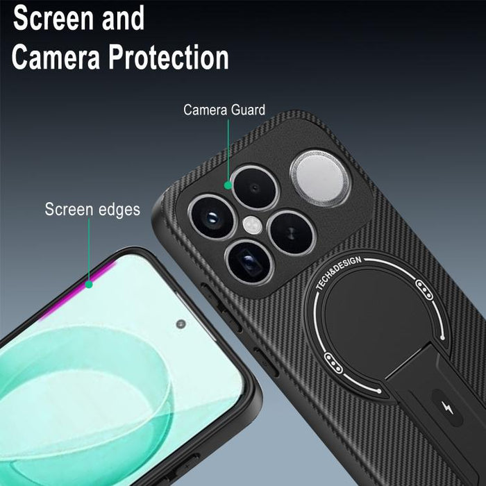 Funda para teléfono MagSafe con textura de fibra de carbono y soporte, For Redmi K90 Pro Max / Poco F8 Ultra, For Redmi 15C 5G / 4G EU 173mm, For Redmi 15 5G Global / 15 4G SEA 169mm, For Redmi 15 5G / 4G EU 171mm, For Redmi 15C 5G / 4G Global 171mm   ...