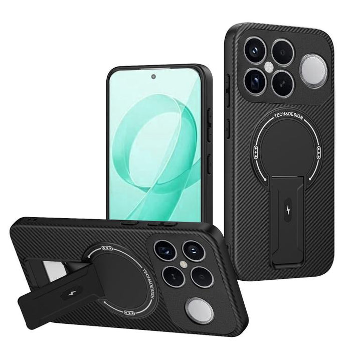 Funda para teléfono MagSafe con textura de fibra de carbono y soporte, For Redmi K90 Pro Max / Poco F8 Ultra, For Redmi 15C 5G / 4G EU 173mm, For Redmi 15 5G Global / 15 4G SEA 169mm, For Redmi 15 5G / 4G EU 171mm, For Redmi 15C 5G / 4G Global 171mm   ...