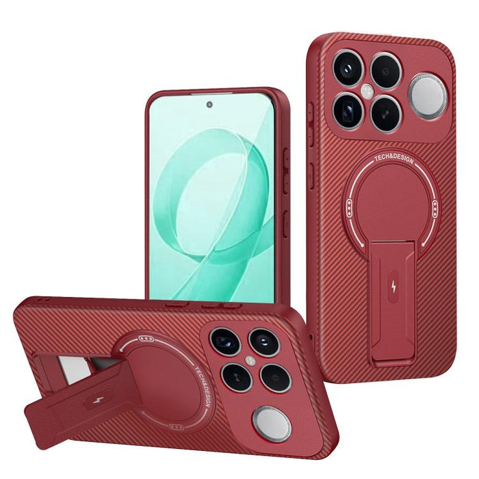 Funda para teléfono MagSafe con textura de fibra de carbono y soporte, For Redmi K90 Pro Max / Poco F8 Ultra, For Redmi 15C 5G / 4G EU 173mm, For Redmi 15 5G Global / 15 4G SEA 169mm, For Redmi 15 5G / 4G EU 171mm, For Redmi 15C 5G / 4G Global 171mm   ...