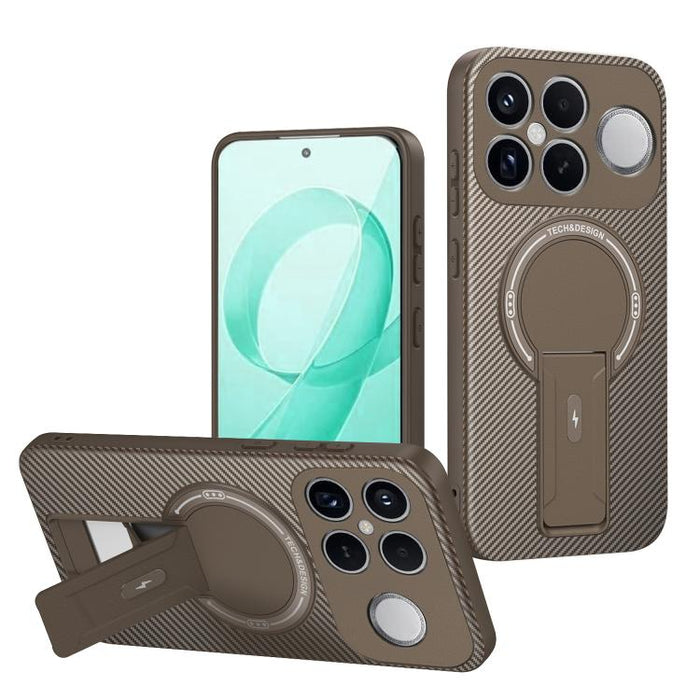Funda para teléfono MagSafe con textura de fibra de carbono y soporte, For Redmi K90 Pro Max / Poco F8 Ultra, For Redmi 15C 5G / 4G EU 173mm, For Redmi 15 5G Global / 15 4G SEA 169mm, For Redmi 15 5G / 4G EU 171mm, For Redmi 15C 5G / 4G Global 171mm   ...