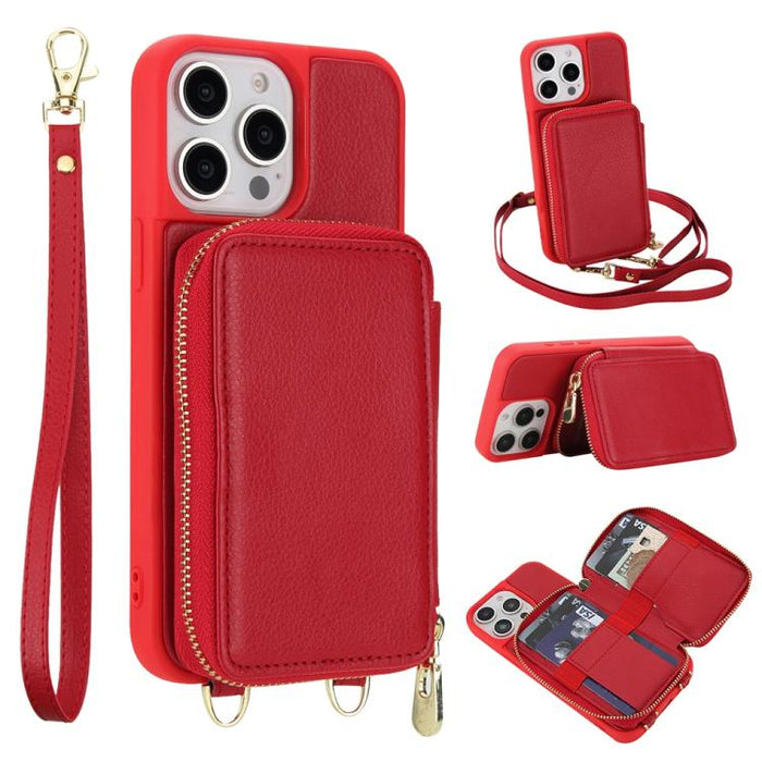 Crossbody Zipper RFID Card Bag Phone Case, For iPhone 12 / 12 Pro, For iPhone 12 Pro Max, For iPhone 11 Pro Max, For iPhone 11, For iPhone 11 Pro