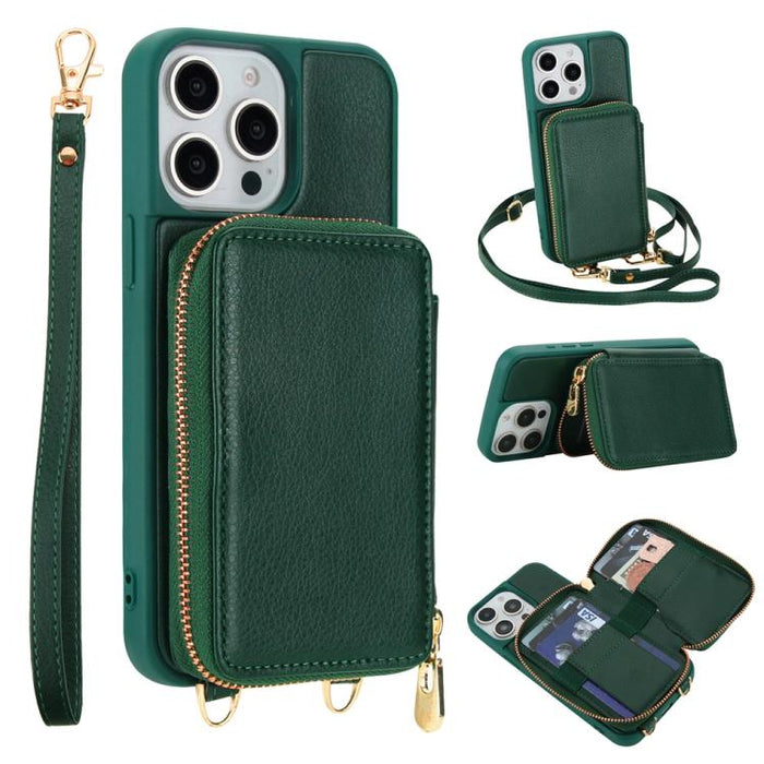 Crossbody Zipper RFID Card Bag Phone Case, For iPhone 12 / 12 Pro, For iPhone 12 Pro Max, For iPhone 11 Pro Max, For iPhone 11, For iPhone 11 Pro