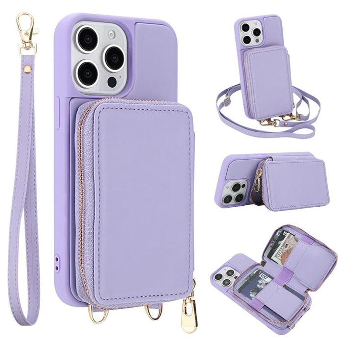 Crossbody Zipper RFID Card Bag Phone Case, For iPhone 12 / 12 Pro, For iPhone 12 Pro Max, For iPhone 11 Pro Max, For iPhone 11, For iPhone 11 Pro