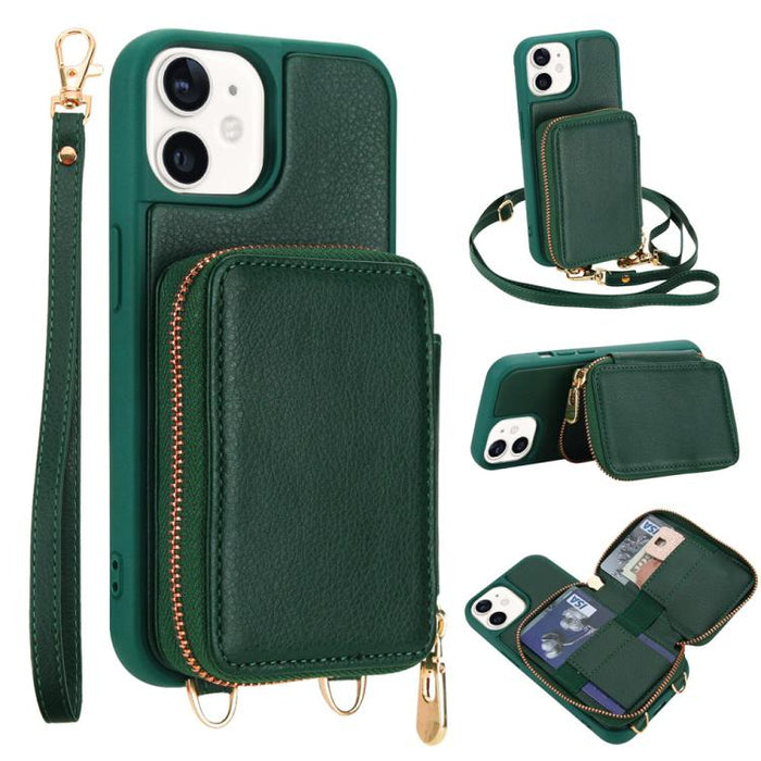 Crossbody Zipper RFID Card Bag Phone Case, For iPhone 12 / 12 Pro, For iPhone 12 Pro Max, For iPhone 11 Pro Max, For iPhone 11, For iPhone 11 Pro