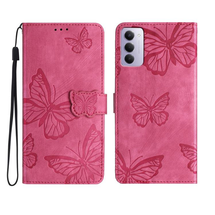 Funda para teléfono de piel con relieve de mariposa de tacto suave, For Redmi K90 Pro Max / Poco F8 Ultra, For Redmi K90 / Poco F8 Pro, For Redmi 15C 5G / 4G EU 173mm, For Redmi 15 5G / 4G EU 171mm, For Redmi 15C 5G / 4G Global 171mm