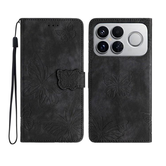 Funda para teléfono de piel con relieve de mariposa de tacto suave, For Redmi K90 Pro Max / Poco F8 Ultra, For Redmi K90 / Poco F8 Pro, For Redmi 15C 5G / 4G EU 173mm, For Redmi 15 5G / 4G EU 171mm, For Redmi 15C 5G / 4G Global 171mm