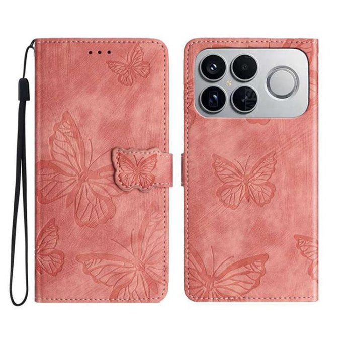 Funda para teléfono de piel con relieve de mariposa de tacto suave, For Redmi K90 Pro Max / Poco F8 Ultra, For Redmi K90 / Poco F8 Pro, For Redmi 15C 5G / 4G EU 173mm, For Redmi 15 5G / 4G EU 171mm, For Redmi 15C 5G / 4G Global 171mm