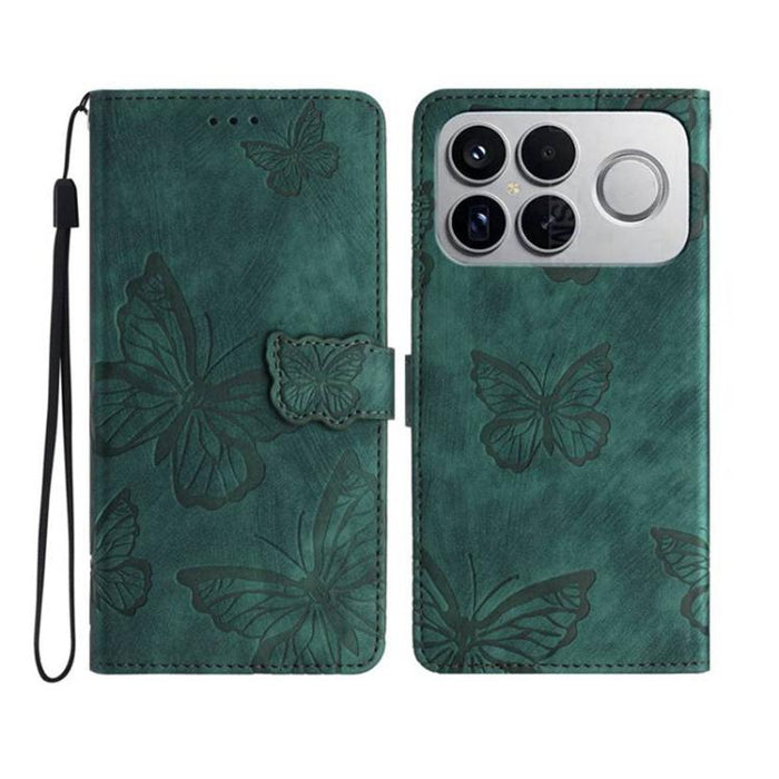 Funda para teléfono de piel con relieve de mariposa de tacto suave, For Redmi K90 Pro Max / Poco F8 Ultra, For Redmi K90 / Poco F8 Pro, For Redmi 15C 5G / 4G EU 173mm, For Redmi 15 5G / 4G EU 171mm, For Redmi 15C 5G / 4G Global 171mm
