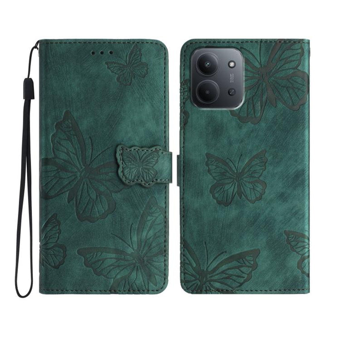 Funda para teléfono de piel con relieve de mariposa de tacto suave, For Redmi K90 Pro Max / Poco F8 Ultra, For Redmi K90 / Poco F8 Pro, For Redmi 15C 5G / 4G EU 173mm, For Redmi 15 5G / 4G EU 171mm, For Redmi 15C 5G / 4G Global 171mm