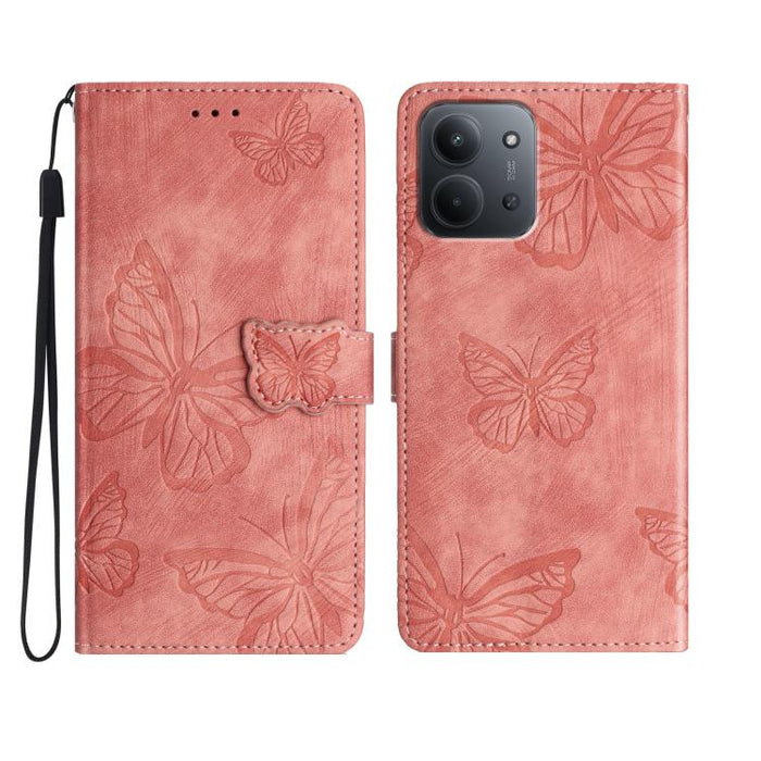 Funda para teléfono de piel con relieve de mariposa de tacto suave, For Redmi K90 Pro Max / Poco F8 Ultra, For Redmi K90 / Poco F8 Pro, For Redmi 15C 5G / 4G EU 173mm, For Redmi 15 5G / 4G EU 171mm, For Redmi 15C 5G / 4G Global 171mm
