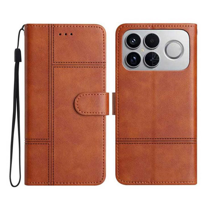 Funda para teléfono de cuero con textura de piel de vaca y costuras., For Redmi K90 Pro Max / Poco F8 Ultra, For Redmi K90 / Poco F8 Pro, For Redmi 15C 5G / 4G EU 173mm, For Redmi 15 5G / 4G EU 171mm, For Redmi 15C 5G / 4G Global 171mm