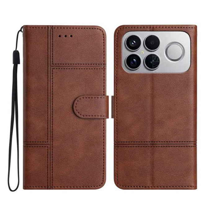 Funda para teléfono de cuero con textura de piel de vaca y costuras., For Redmi K90 Pro Max / Poco F8 Ultra, For Redmi K90 / Poco F8 Pro, For Redmi 15C 5G / 4G EU 173mm, For Redmi 15 5G / 4G EU 171mm, For Redmi 15C 5G / 4G Global 171mm