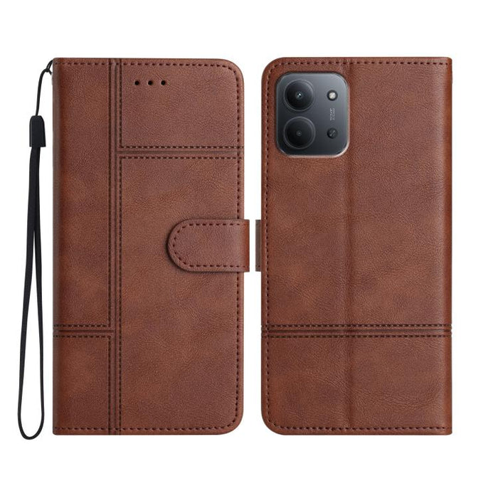 Funda para teléfono de cuero con textura de piel de vaca y costuras., For Redmi K90 Pro Max / Poco F8 Ultra, For Redmi K90 / Poco F8 Pro, For Redmi 15C 5G / 4G EU 173mm, For Redmi 15 5G / 4G EU 171mm, For Redmi 15C 5G / 4G Global 171mm