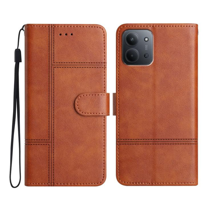 Funda para teléfono de cuero con textura de piel de vaca y costuras., For Redmi K90 Pro Max / Poco F8 Ultra, For Redmi K90 / Poco F8 Pro, For Redmi 15C 5G / 4G EU 173mm, For Redmi 15 5G / 4G EU 171mm, For Redmi 15C 5G / 4G Global 171mm