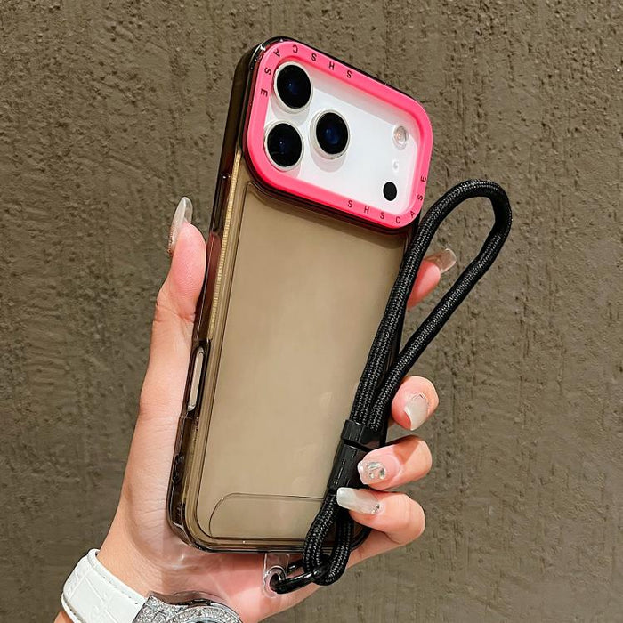 Color Contrast Lens Frame Transparent TPU Phone Case with Lanyard, For iPhone 17 Pro Max, For iPhone 17 Pro