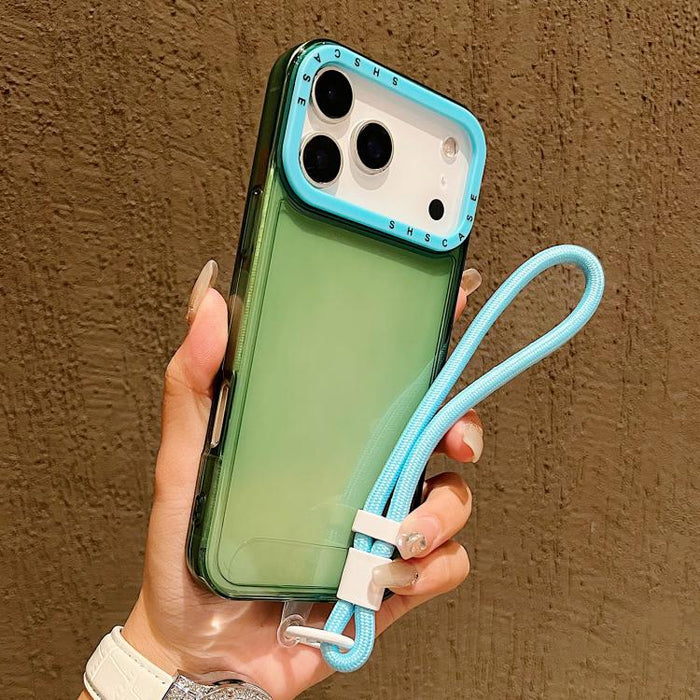 Color Contrast Lens Frame Transparent TPU Phone Case with Lanyard, For iPhone 17 Pro Max, For iPhone 17 Pro