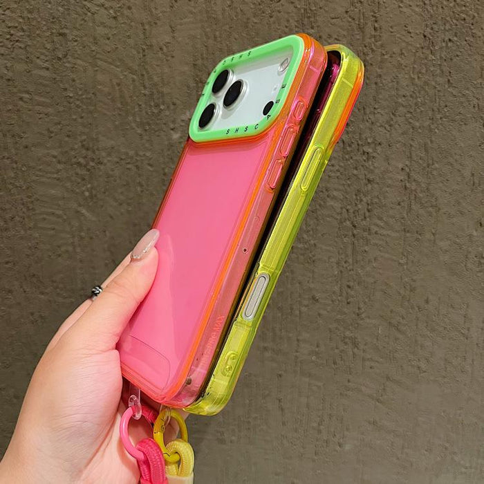 Color Contrast Lens Frame Transparent TPU Phone Case with Lanyard, For iPhone 17 Pro Max, For iPhone 17 Pro