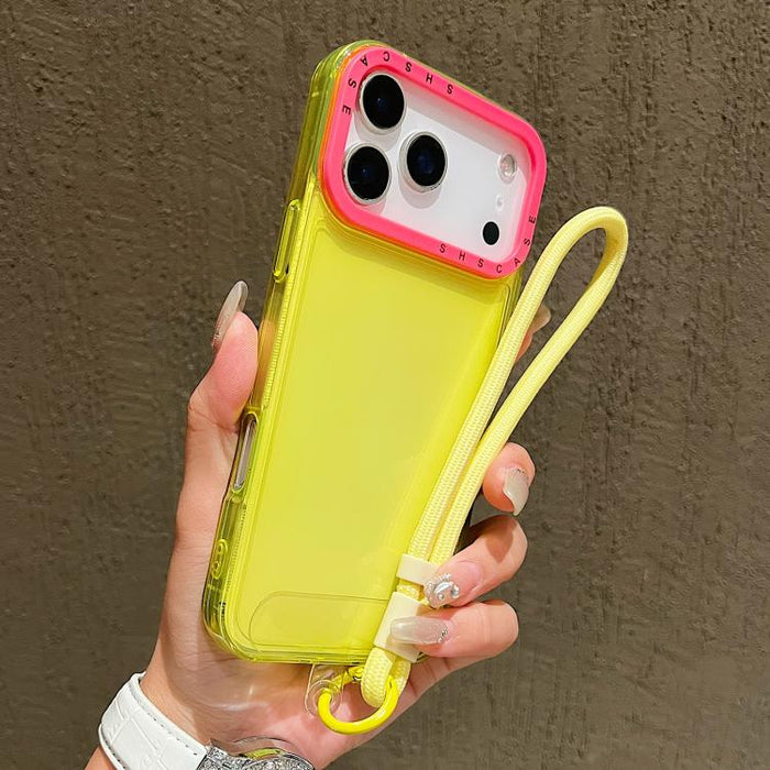 Color Contrast Lens Frame Transparent TPU Phone Case with Lanyard, For iPhone 17 Pro Max, For iPhone 17 Pro
