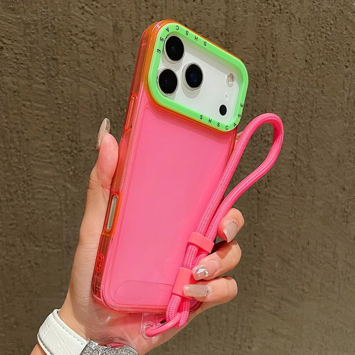 Color Contrast Lens Frame Transparent TPU Phone Case with Lanyard, For iPhone 17 Pro Max, For iPhone 17 Pro