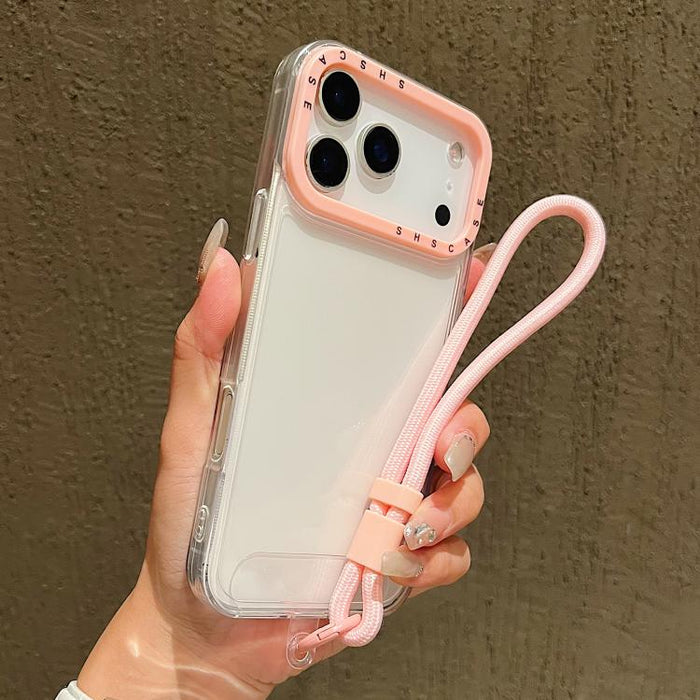 Color Contrast Lens Frame Transparent TPU Phone Case with Lanyard, For iPhone 17 Pro Max, For iPhone 17 Pro